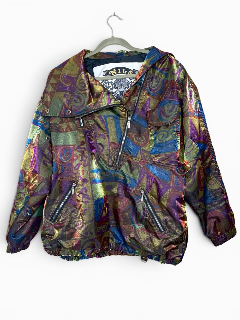 NILS Skiwear Vintage Iridescent Multicolor Pullover Jacket
